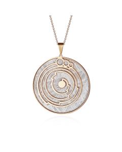 Meteorite crop circle fracture pendant silver plated in yellow gold