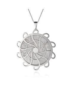 Meteorite crop circle typhoon pendant in silver