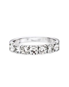 Memory ring 7 diamonds 1.15ct white gold