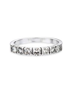 Memory ring 7 diamonds 0.70ct white gold
