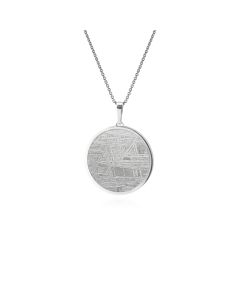 Small Meteorite crop circle swirl pendant in silver