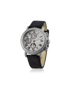 Chronograph watch 44mm with meteorite dial and diamonds