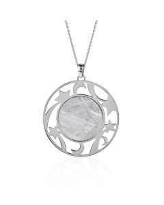 Meteorite Moon Star pendant in silver