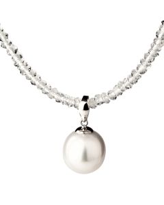 South Sea pearl pendant with a white topaz necklace