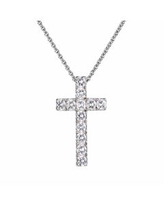 Pendentif grande croix et diamants 