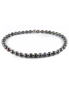  Collier perle noire de Tahiti  39 perles forme baroque