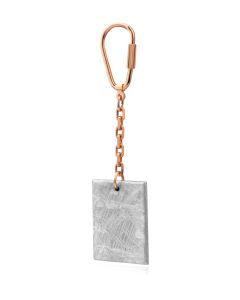 Meteorite Key ring rose gold plated silver chain