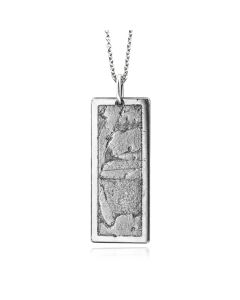 Meteorite long rectangular pendant