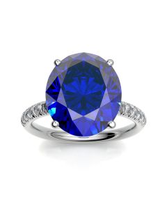 Oval cut Tanzanite 5,02 ct ring and diamonds