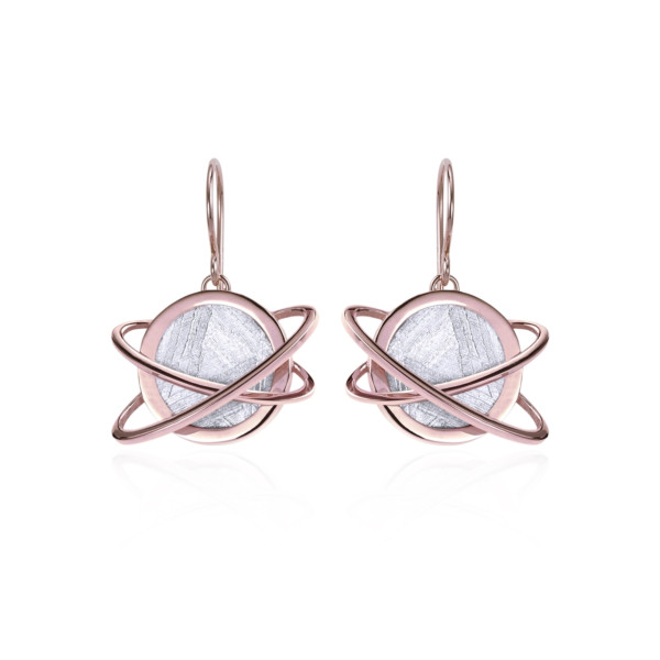 Meteorite Helio earrings in red gold