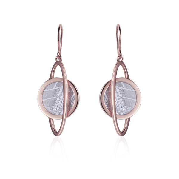 Meteorite Hydrogen (Saturn) earrings in red gold