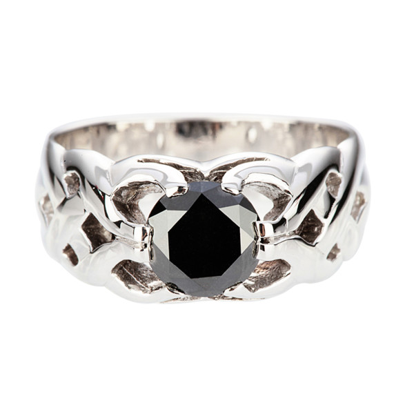 Gipsy Ring mit ein schwarz Diamant 1.75ct