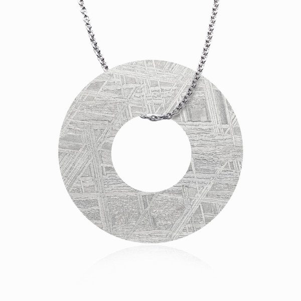 Meteorite donut pendant