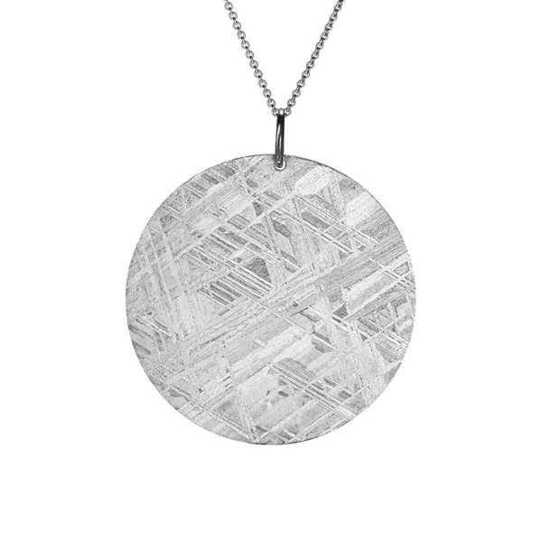 Meteorite solar and white gold pendant 