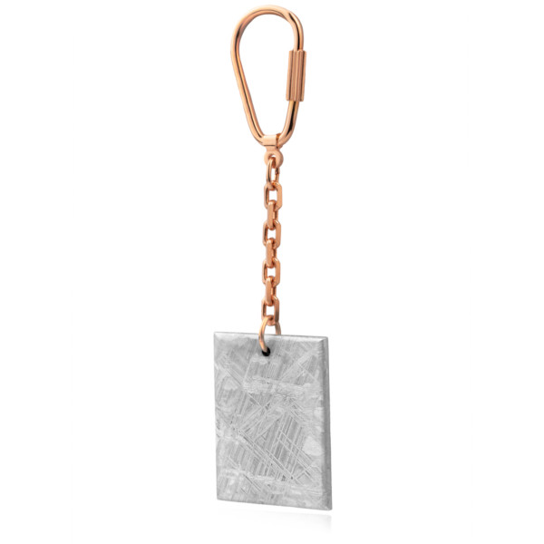 Meteorite Key ring rose gold plated silver chain