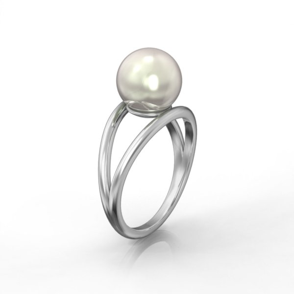 White Pearl Double Ring