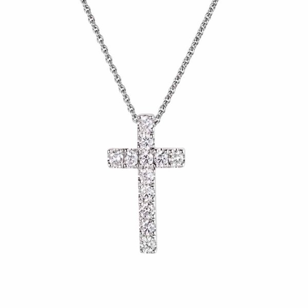 Small cross pendant and diamonds