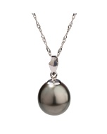 Pendentif perle noire de Tahiti or gris