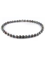  Collier perle noire de Tahiti  39 perles forme baroque