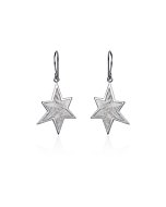 Boucles d’oreilles météorite étoile et argent 