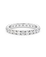 Une alliance diamants 1,25 carat en or blanc 750 vue de face sur fond blanc
