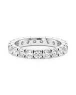     A 2.00 carat diamond eternity ring in 18k white gold, front view, isolated on a white backgroun