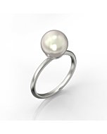 Bague perle blanche