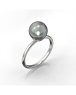 Bague or et perle noire de Tahiti