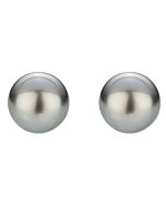 Boucles d'oreilles perle noire de Tahiti or gris