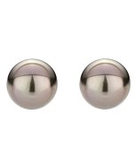 Boucles d'oreilles perle noire de Tahiti or gris