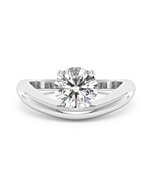 un solitaire diamant Océan serti d' un diamant, taille brillant de 1,50 carat GIA en or blanc vue de face