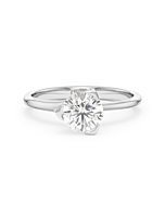 un solitaire diamant Pyramide serti d' un diamant, taille brillant de 1,00 carat GIA en or blanc vue de face