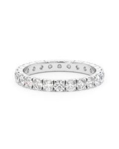 Une alliance diamants 1,25 carat en or blanc 750 vue de face sur fond blanc