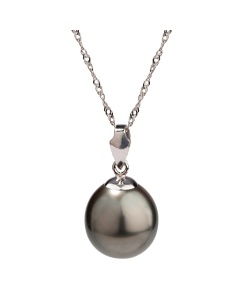 Pendentif perle noire de Tahiti or gris