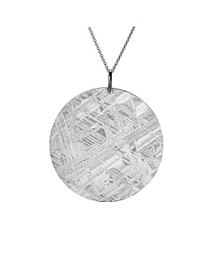 Meteorite solar and white gold pendant