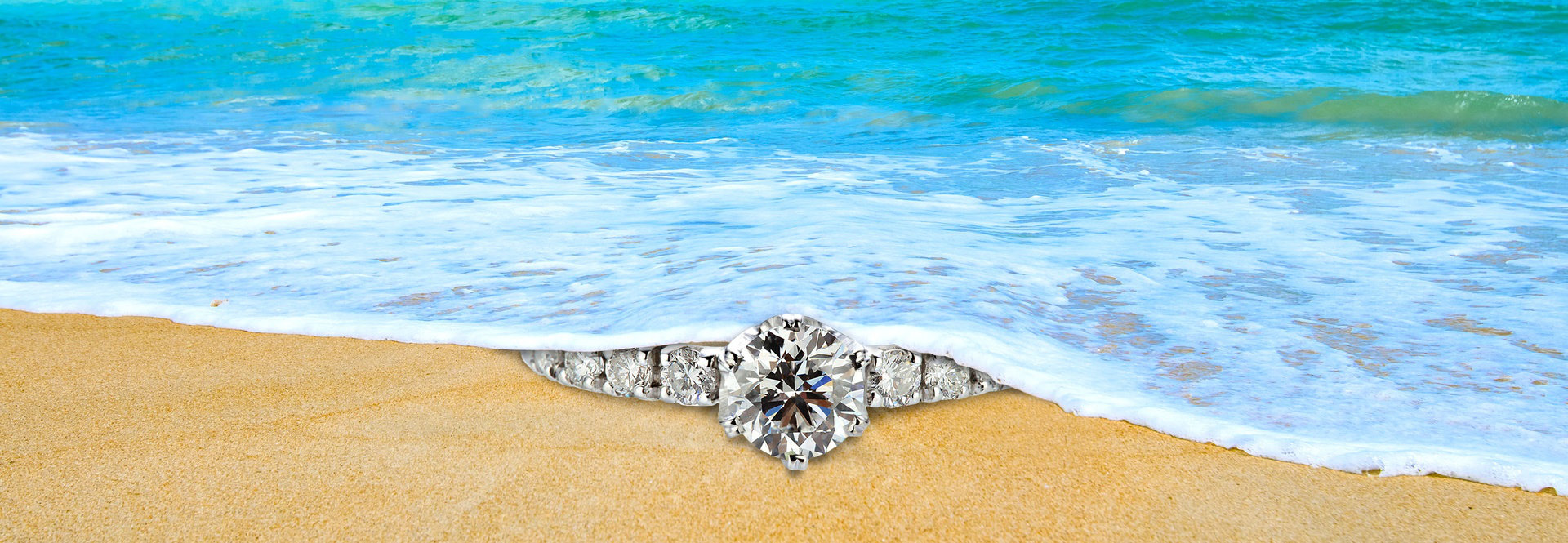 GIA-certified brilliant diamond set in an 18k white gold ring