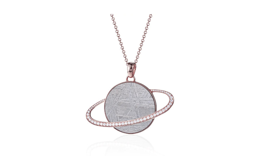 Meteorite jewelry with 4.5 billion-year-old Widmanst&auml;tten patterns